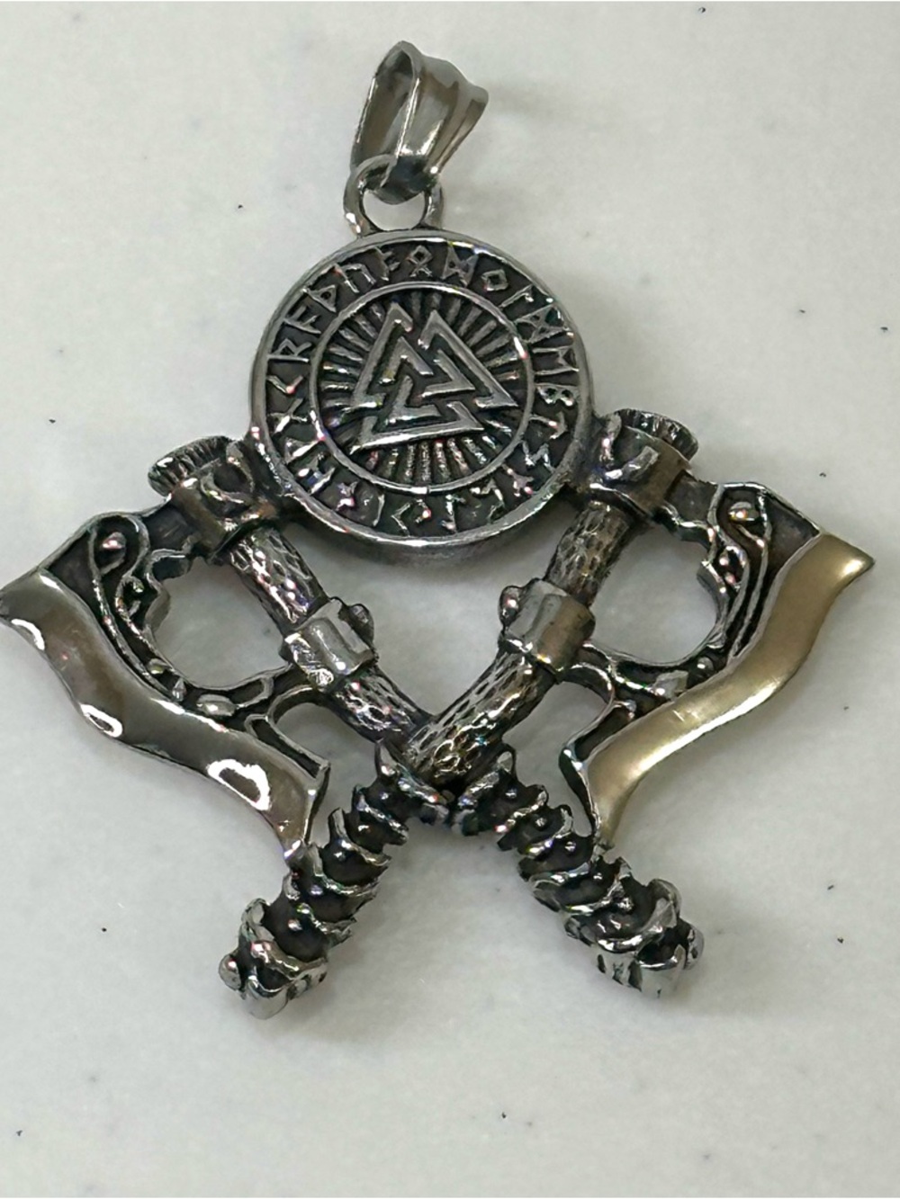 Viking Double Axe Pendant Men’s Stainless Steel Pendant